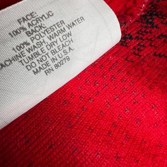 Vintage Black Mountain Outdoor Fleece Jacket 2X Red Black Tree Print Made in USA - Picture 6 of 9